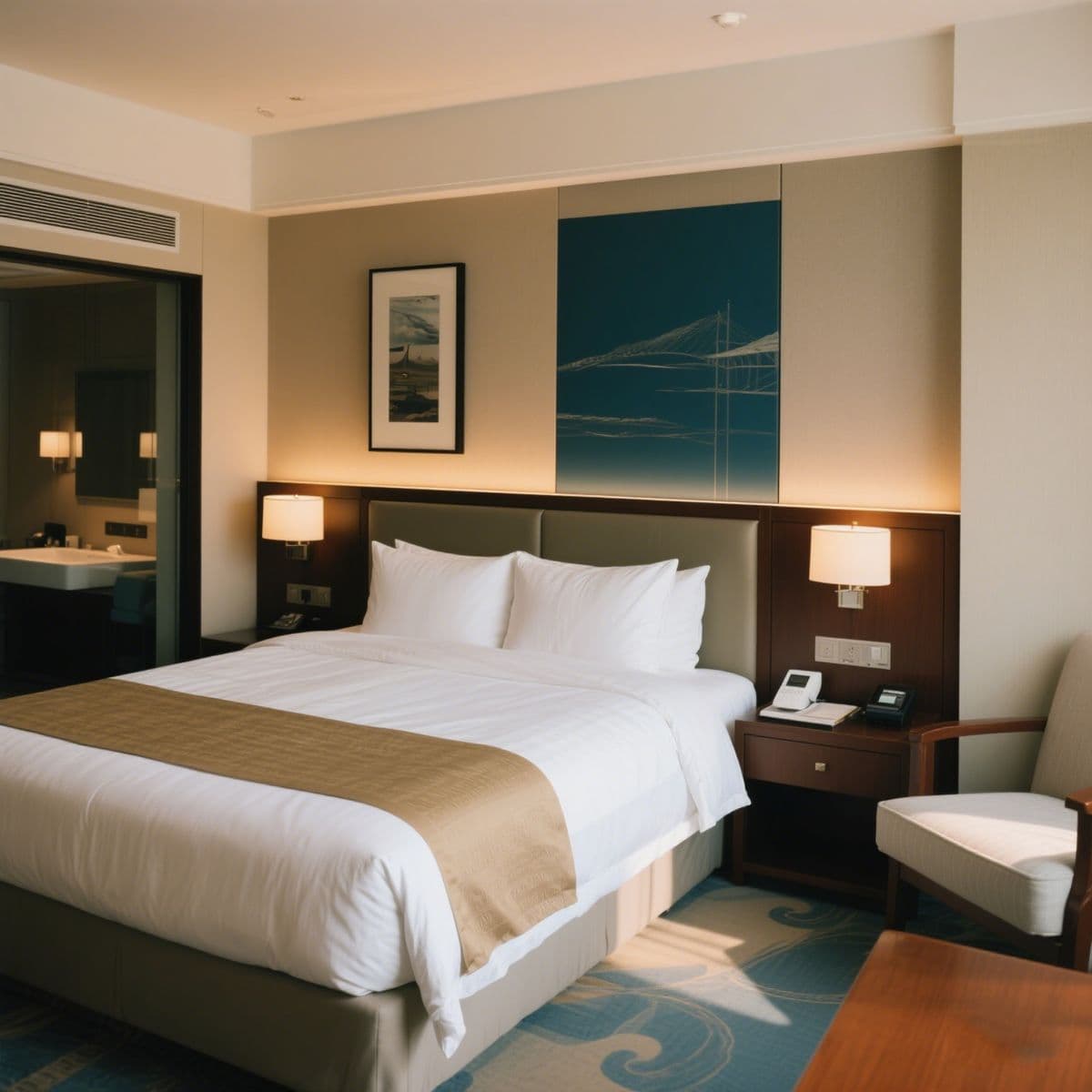 Comfortable guest room with neatly made bed at Kosayo Hotel
